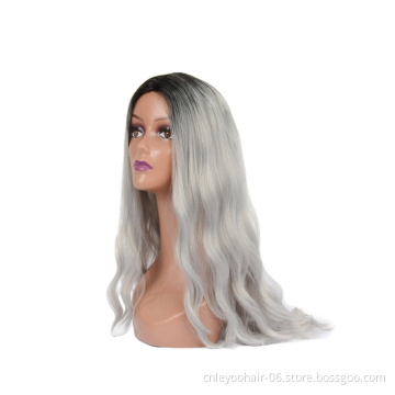 Wholesale 20 Inch shy curly hd transparent frontal grey curly natural lace human hair wig
